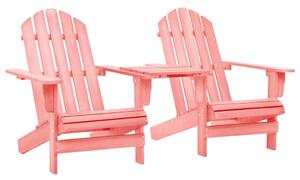 Záhradné stoličky Adirondack+stolík, jedľový masív, ružové