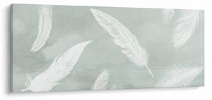 Obraz - Biele pierka (120x50 cm)