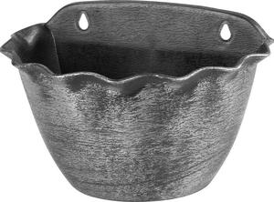 Kvetináč Strend Pro Wave, 26x18 cm, strieborný, metalický efekt, závesný
