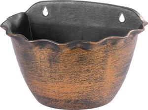 Kvetináč Strend Pro Wave, 26x18 cm, zlatý, metalický efekt, závesný