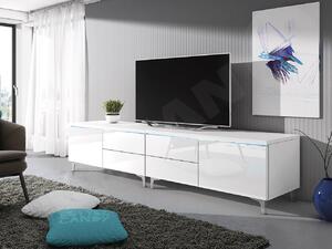 Mirjan24 TV stolík Cleo XI-W Double, Farby: biela / biely lesk 5902928370553