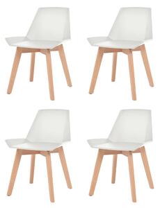 Jedálenské stoličky 4 ks, biele, plast