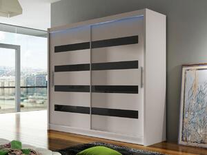 Mirjan24 Skriňa London XI, Farby: kašmír /kašmír + čierny lacobel, Osvetlenie: osvetlenie LED RGB - farebné 5903211407734