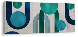 Obraz - Čiary a kruhové tvary (120x50 cm)