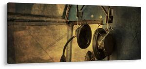 Obraz - Vintage letecké slúchadlá (120x50 cm)