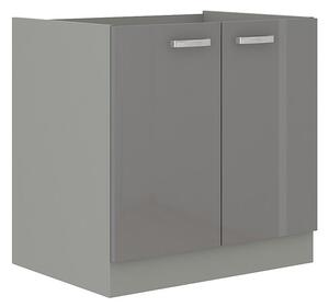 Mirjan24 Skrinka pod drez Multiline 80 ZL 2F BB, Farby: šedý / šedý lesk, Drez: nie 5902928643701