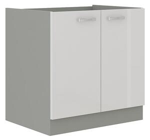 Mirjan24 Skrinka pod drez Multiline 80 ZL 2F BB, Farby: šedý / biely lesk, Drez: nie 5902928216677