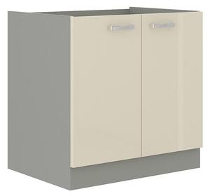 Mirjan24 Skrinka pod drez Multiline 80 ZL 2F BB, Farby: šedý / krém lesk, Drez: nie 5902928216509