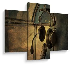 Obraz - Vintage letecké slúchadlá (90x60 cm)