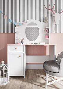 Mirjan24 PC stolík Luna LN03 + Nadstavba Luna LN06, Farby: biela / ružová + biela 5902928146288