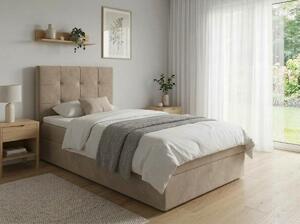 Čalúnená posteľ boxspring DIRELIS TRINITY 90x200 cm béžová Matrac: Bonell pružinová matrac