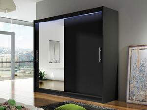 Mirjan24 Šatníková skriňa London VI, Farby: čierna, Osvetlenie: osvetlenie LED RGB - farebné 5902928553208
