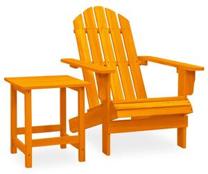 Záhradná stolička Adirondack so stolíkom jedľový masív oranžová