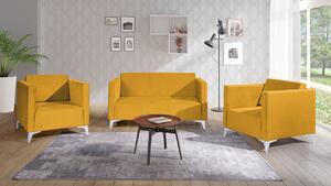 Mirjan24 Sedacia súprava Denim 2+1+1, Dostupné poťahy: Solo 257, Farby nožičiek: biely lesk 5902928303711