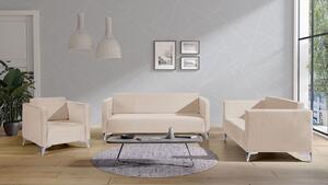 Mirjan24 Sedacia súprava Denim 3+2+1, Dostupné poťahy: Solo 251, Farby nožičiek: lesk chróm 5902928353235