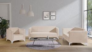 Mirjan24 Sedacia súprava Denim 3+2+1, Dostupné poťahy: Solo 251, Farby nožičiek: biely lesk 5902928353204