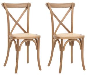 Stoličky s prekríženým operadlom 2 ks dubový masív