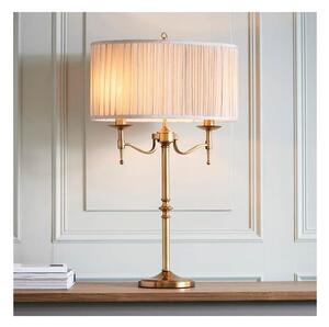 Endon 63648 - Stolná lampa STANFORD 2xE14/40W/230V mosadz/béžová