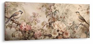 Obraz - Vintage maľba vtáčikov (120x50 cm)