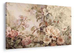 Obraz - Vintage maľba vtáčikov (90x60 cm)