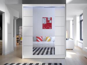 Mirjan24 Posuvná skriňa Belgia V, Farby: biela / biela + zrkadlo, Osvetlenie: osvetlenie LED RGB - farebné 5902928728026