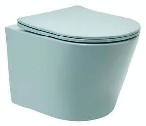 Wc s doskou softclose závesné SAT Infinitio zelená mat so zadným odpadom SATINF010RREXPLGEM