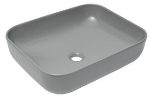 Umývadlo na dosku SAT Infinitio 50x39 cm šedá mat bez prepadu SATINF5039LGRM