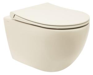 Závesná toaleta s doskou softclose VitrA S60 taupe mat zadný odpad 7510-020-6319