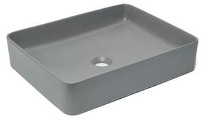Umývadlo na dosku SAT Infinitio 50x40 cm šedá mat bez prepadu SATINF5040LGRM