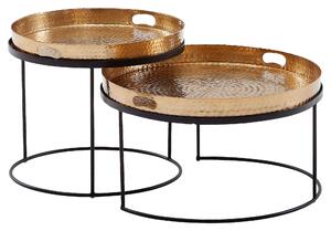 SADA KONFERENČNÝCH STOLÍKOV, čierna, zlatá, kov, 46/46/41 cm MID.YOU - Stolíky do obývačky, Online Only