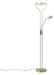 Moderná stojaca lampa zlatá s ramenom na čítanie vrátane LED a stmievača - Divo