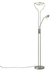 Moderná stojaca lampa oceľ s čítacím ramenom vrátane LED a stmievača - Divo