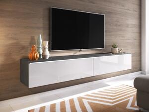 Mirjan24 TV skrinka Dlone 180, Farby: matera / biely lesk, Osvetlenie: osvetlenie LED biele 5903211079092