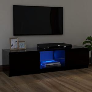TV skrinka s LED svetlami čierna 120x30x35,5 cm