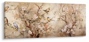 Obraz - Vintage maľba vtáčikov II. (120x50 cm)