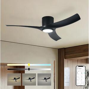 ZEVENTI - LED stropný ventilátor ORBITO LED/24W/230V Wi-Fi Tuya čierny + diaľkový ovládač