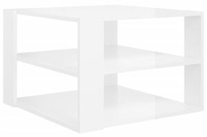 Konferenčný stolík lesklý biely 60x60x40 cm drevotrieska