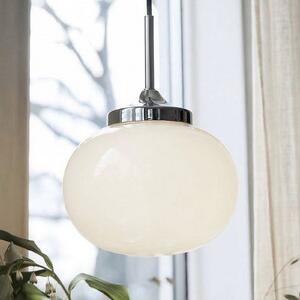 PR Home Závesné svietidlo Elsy, biele/chrómové, Ø 18 cm, sklo, zástrčka, Biela / opálová, Obývacia izba / jedáleň, kov, Škandinávsky, Závesné svietidlo