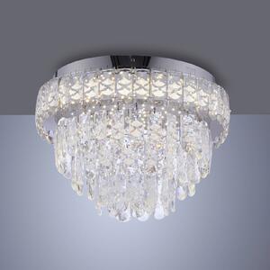 JUST LIGHT. GmbH Stropné LED svetlo Kulunka, chróm/číre, železo/sklo, 4 000 K, Chrómová / strieborná, Obývacia izba / jedáleň, Nehrdzavejúca oceľ, Závesné svietidlo