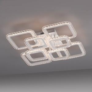 JUST LIGHT. GmbH Stropné LED svetlo Crystallo, hranaté, biele, železo, 3 000 K, Biela / opálová, Obývacia izba / jedáleň, kov, Moderný, Stropné svetlo