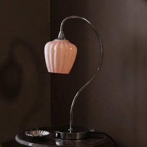 PR Home Stolová lampa Amalfi, marhuľová/chrómová, výška 51 cm, sklo, E14, Chrómová / strieborná, Chodba, kov, Škandinávsky, Stojacie svietidlo