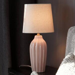 PR Home Stolová lampa Lyon, ružová/béžová, výška 39 cm, keramika/ľan, Fialová / ružová, Chodba, Keramický, Škandinávsky, Stojacie svietidlo