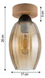 BRILAGI - LED Stropné svietidlo R GLASS 1xE27/60W/230V pr. 17cm dub/dymovo-béžová