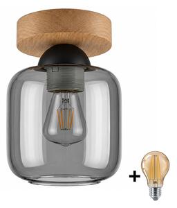BRILAGI - LED Stropné svietidlo R GLASS 1xE27/60W/230V pr. 14 cm dub/dymová šedá