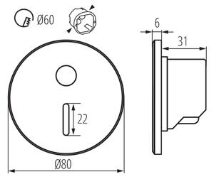 Kanlux 90794 - LED schodové svietidlo so senzorom MAGNIK LED/1,7W/230V CCT čierne, kruhové