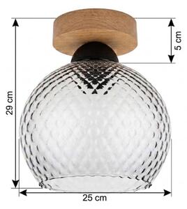 BRILAGI - LED stropné svietidlo R GLASS 1xE27/60W/230V priemer 25 cm dub/dymovošedá
