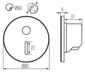 Kanlux 90795 - LED schodové svietidlo so senzorom MAGNIK LED/1,7W/230V CCT okrúhle biele
