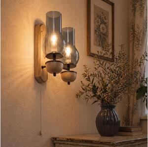 BRILAGI - LED Nástenné svietidlo COTTAGE 2xE14/40W/230V dub/dymová šedá