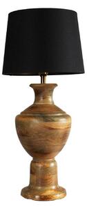 Stolová lampa Alma, čierna/hnedá, výška 69 cm, drevo/textil