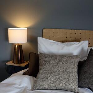 PR Home Stolová lampa Aira, výška 50 cm, mosadzová farba/biela